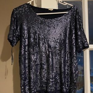 JCrew Sequin SS Tee Shirt